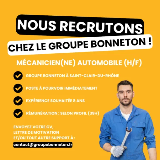 LE GROUPE BONNETON RECRUTE !, Saint-Clair-du-Rhône, Groupe BONNETON